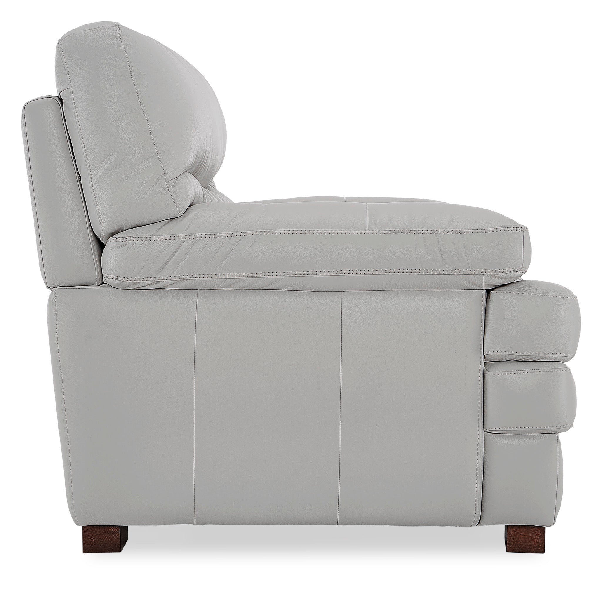 Francavilla Leather Loveseat - Light Grey