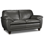 Leonardo Leather Loveseat - Grey