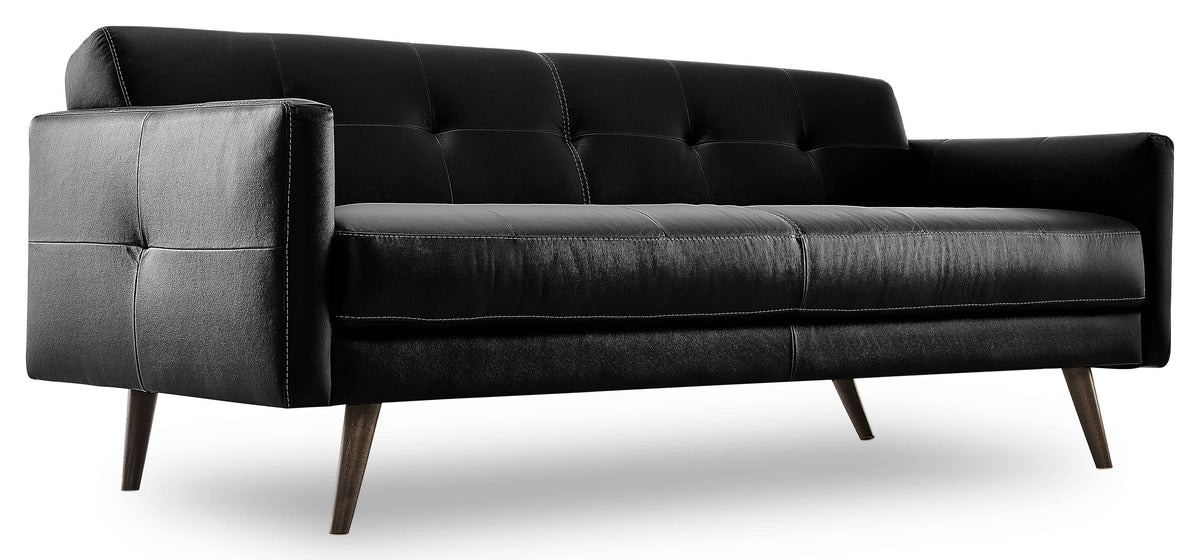 Giovanna Leather Sofa - Black