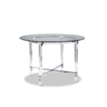 Lyrica Round Dining Table - Glass, Chrome