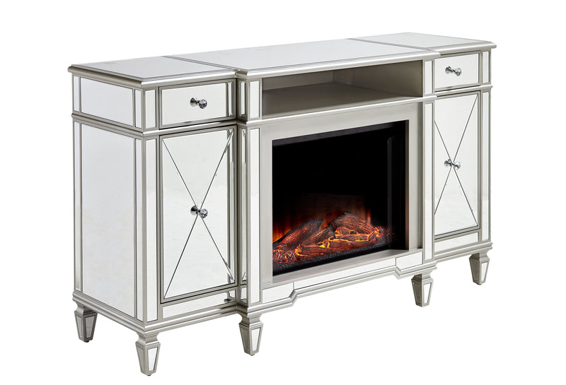 Mirror fireplace discount tv stand