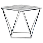 Lynn 24" End Table - Marble and Stainless Steel