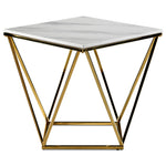 Lynn 24" End Table - Marble and Gold