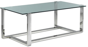 Sidney Coffee Table - Stainless Steel and Glass