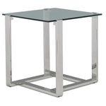 Sidney End Table - Stainless Steel and Glass