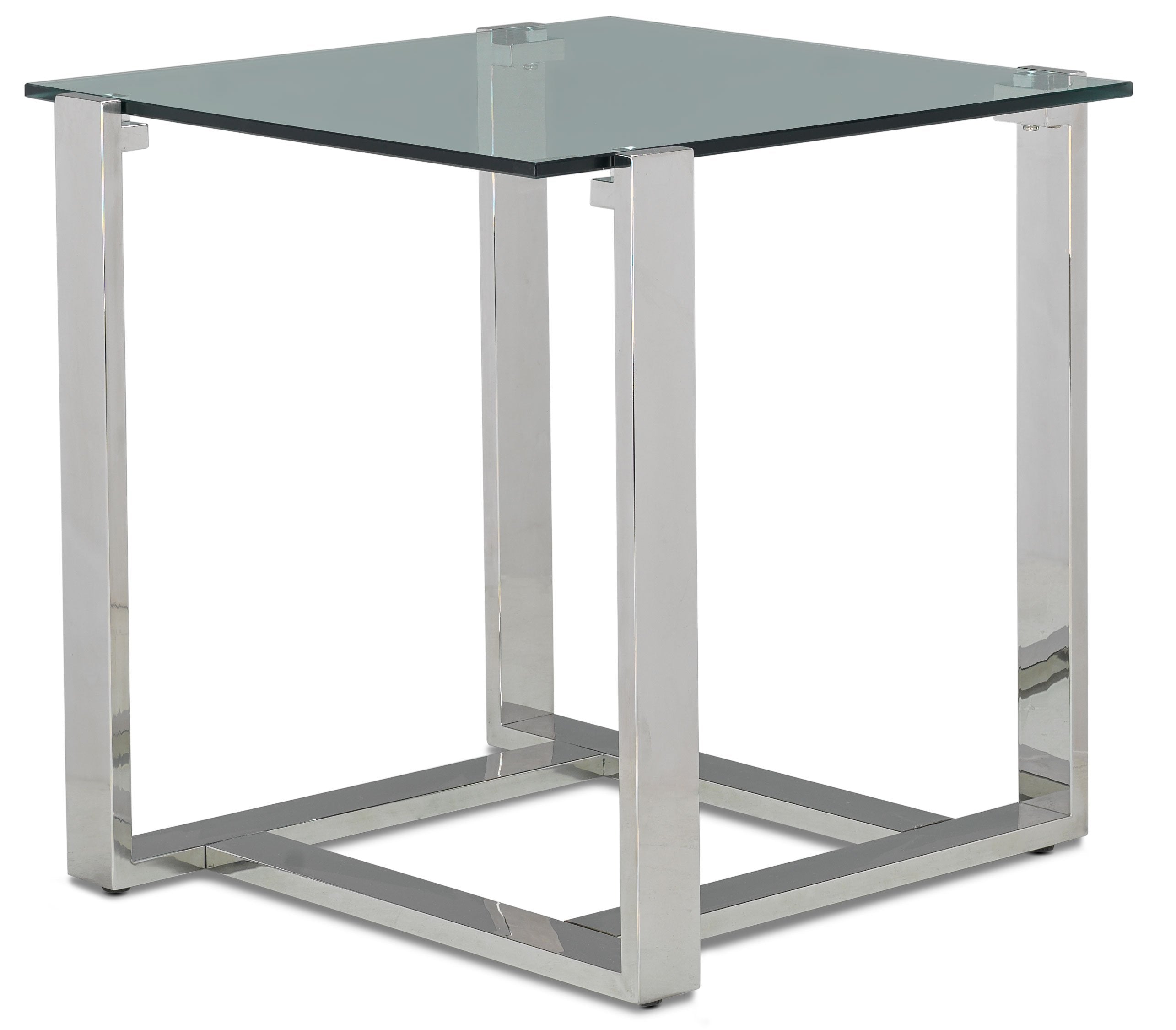 Sidney Coffee Table and Two End Tables - Stainless Steel and Glass