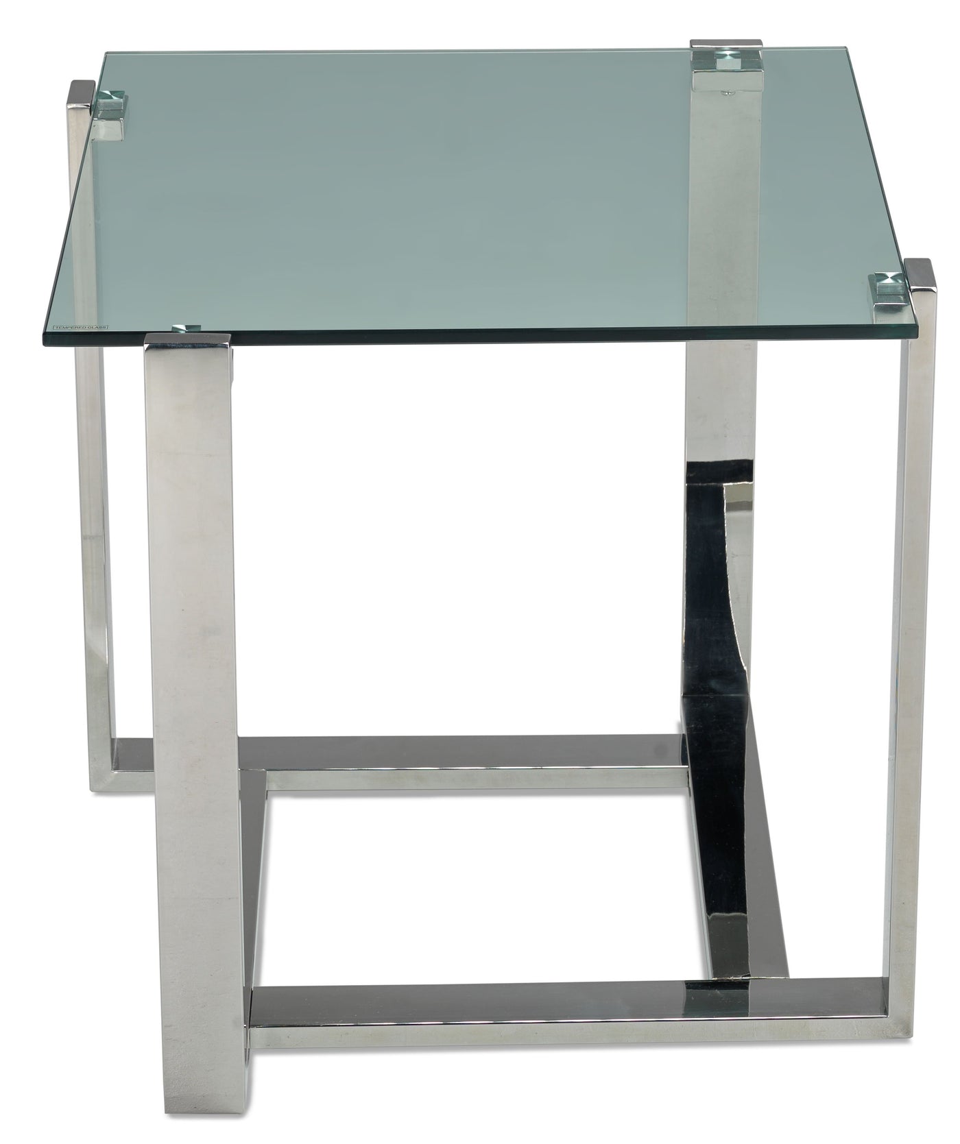 Sidney End Table - Stainless Steel and Glass