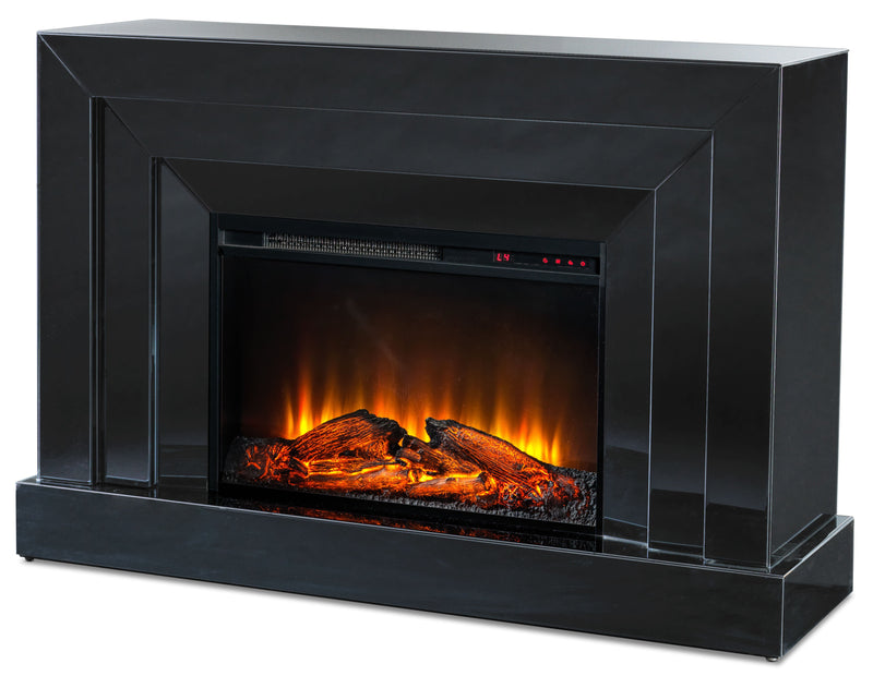 Mia Mirrored Fireplace Smoked Grey Leon's