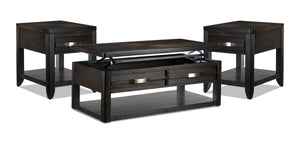 Manila Lift-Top Coffee Table and Two End Table Set - Grey
