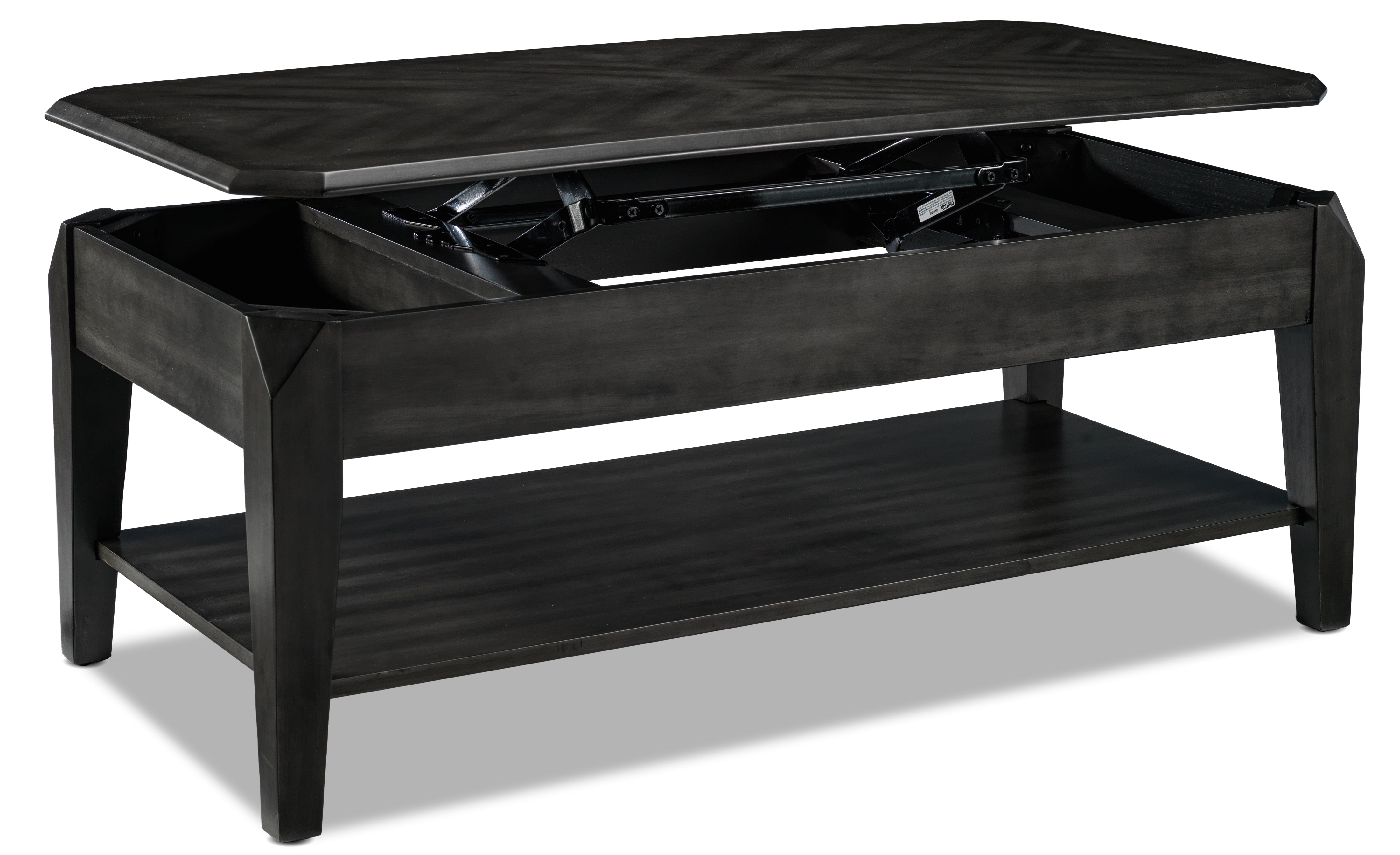 Lennox 47" Lift-Top Coffee Table - Dark Grey