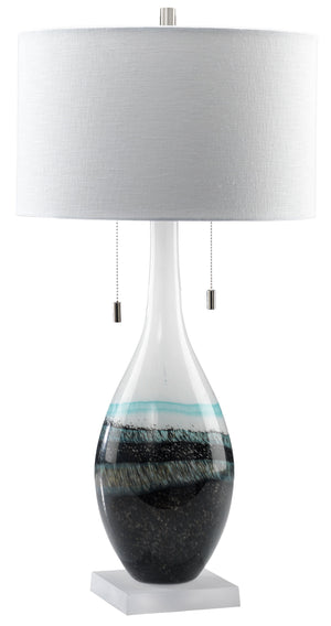 Mira 30" Table Lamp - Swirling Indigo and White