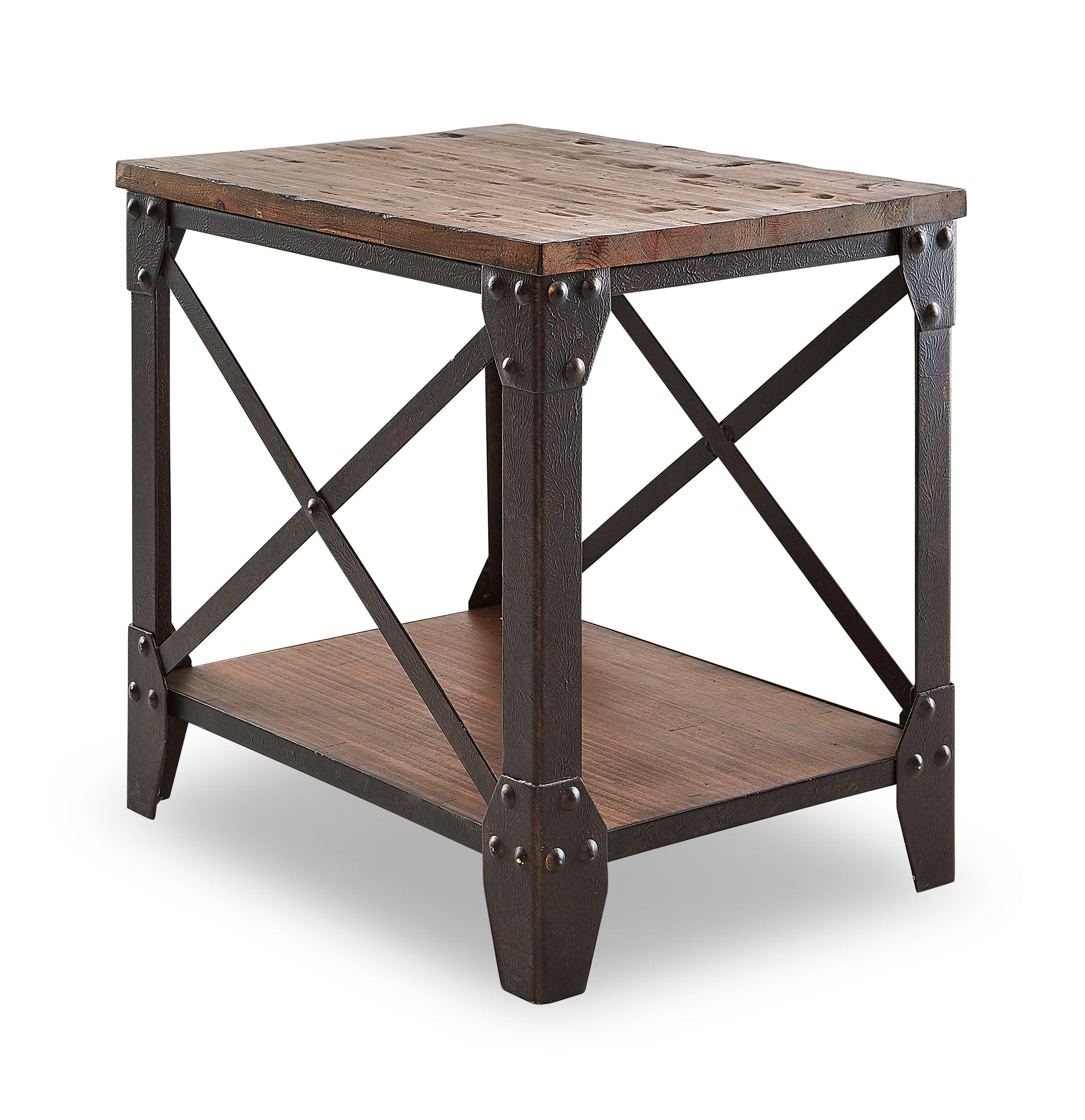 Pinebrook 18" End Table - Distressed Natural Pine