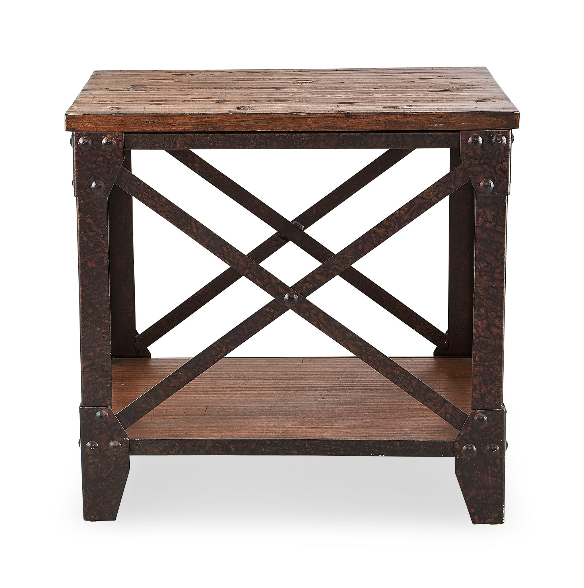 Pinebrook 18" End Table - Distressed Natural Pine