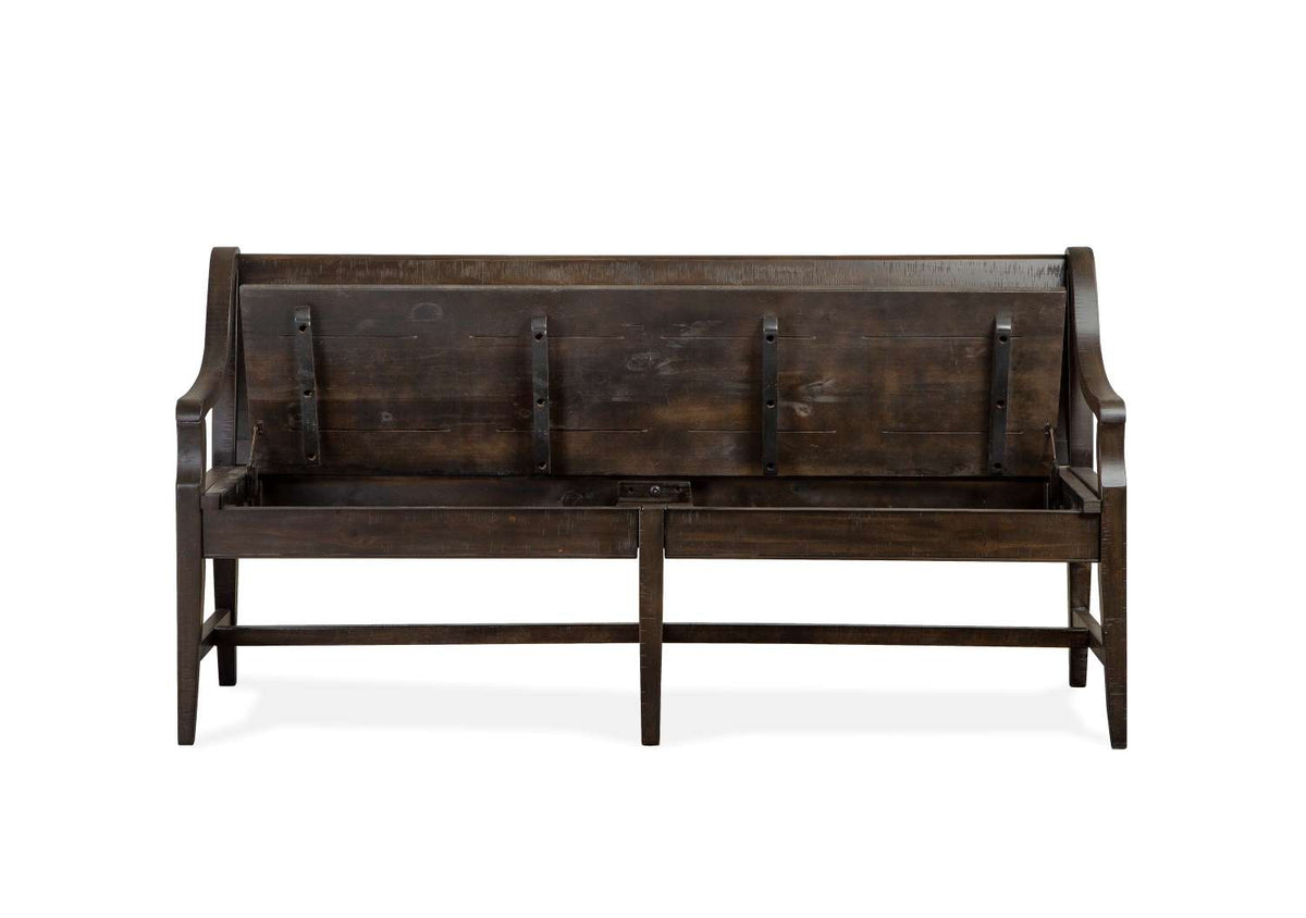 Westley Falls Bench with Back and Storage - Brown
