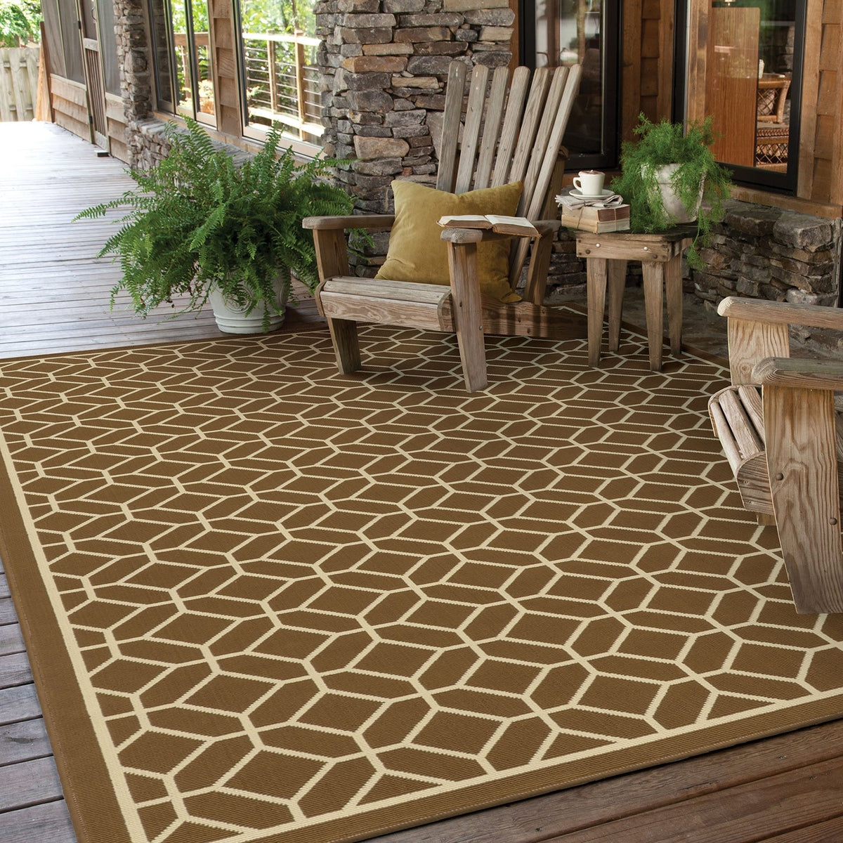 Calypso 4771L Lattice Indoor/Outdoor Area Rug (6'7" x 9'6")