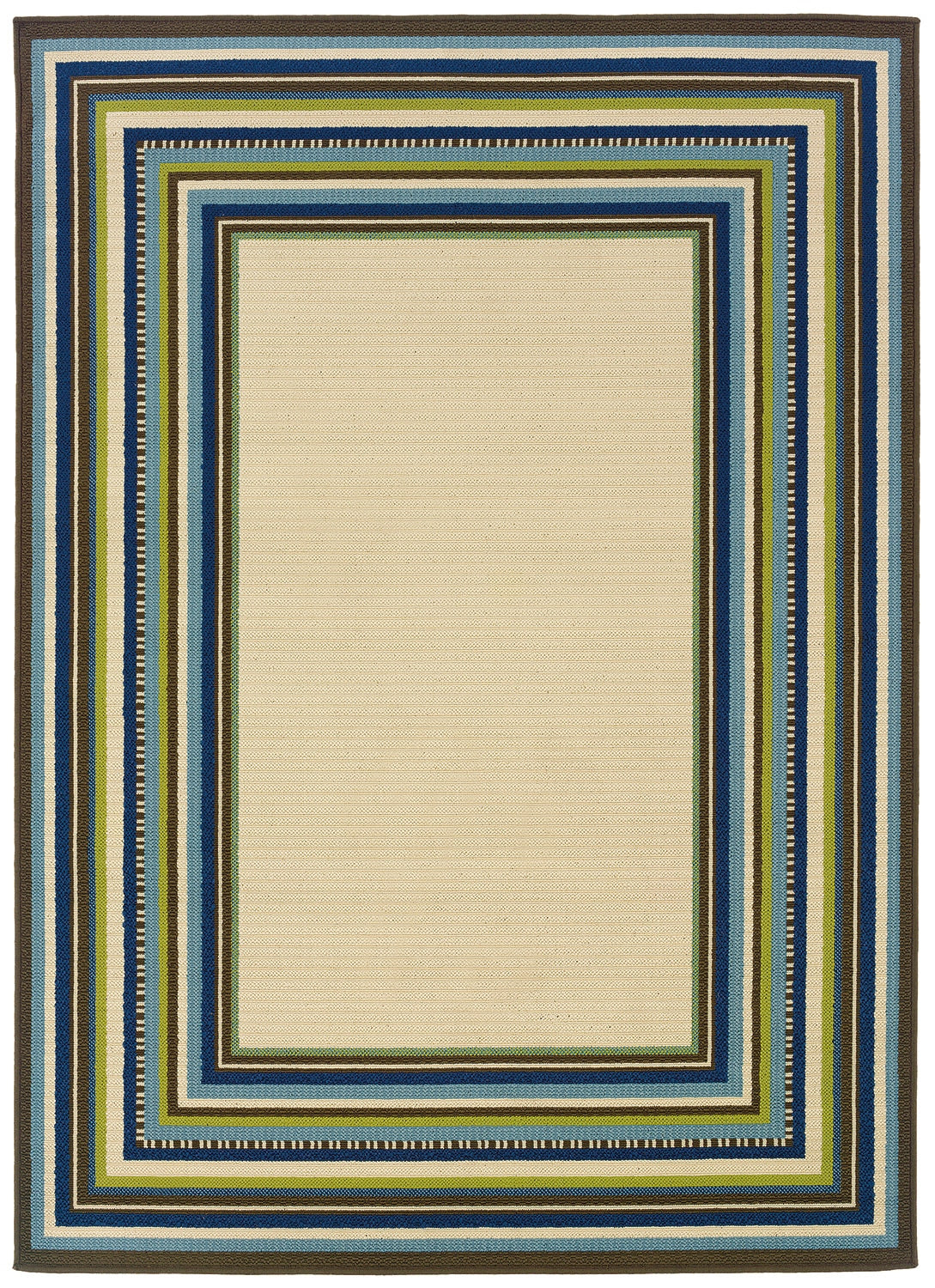 Lagoon 1003X Border Indoor/Outdoor Area Rug (5'3" x 7'6")