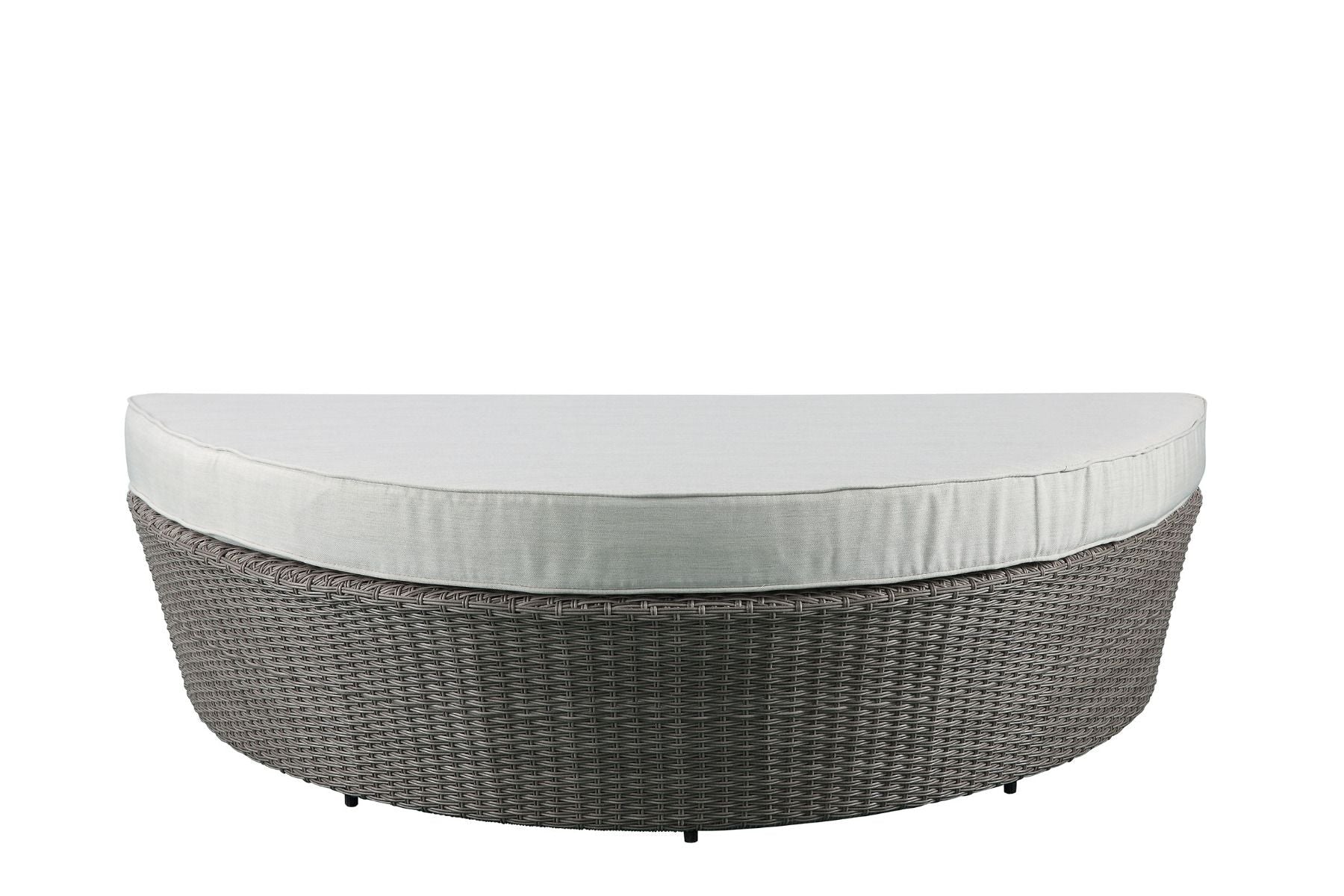 Island Pebbles Patio Canopy Daybed with Ottoman - Beige/Grey
