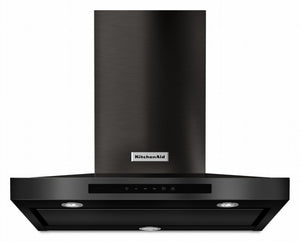 KitchenAid Black Stainless 30" Wall Mount Range Hood (585 CFM) - KVWB600HBS