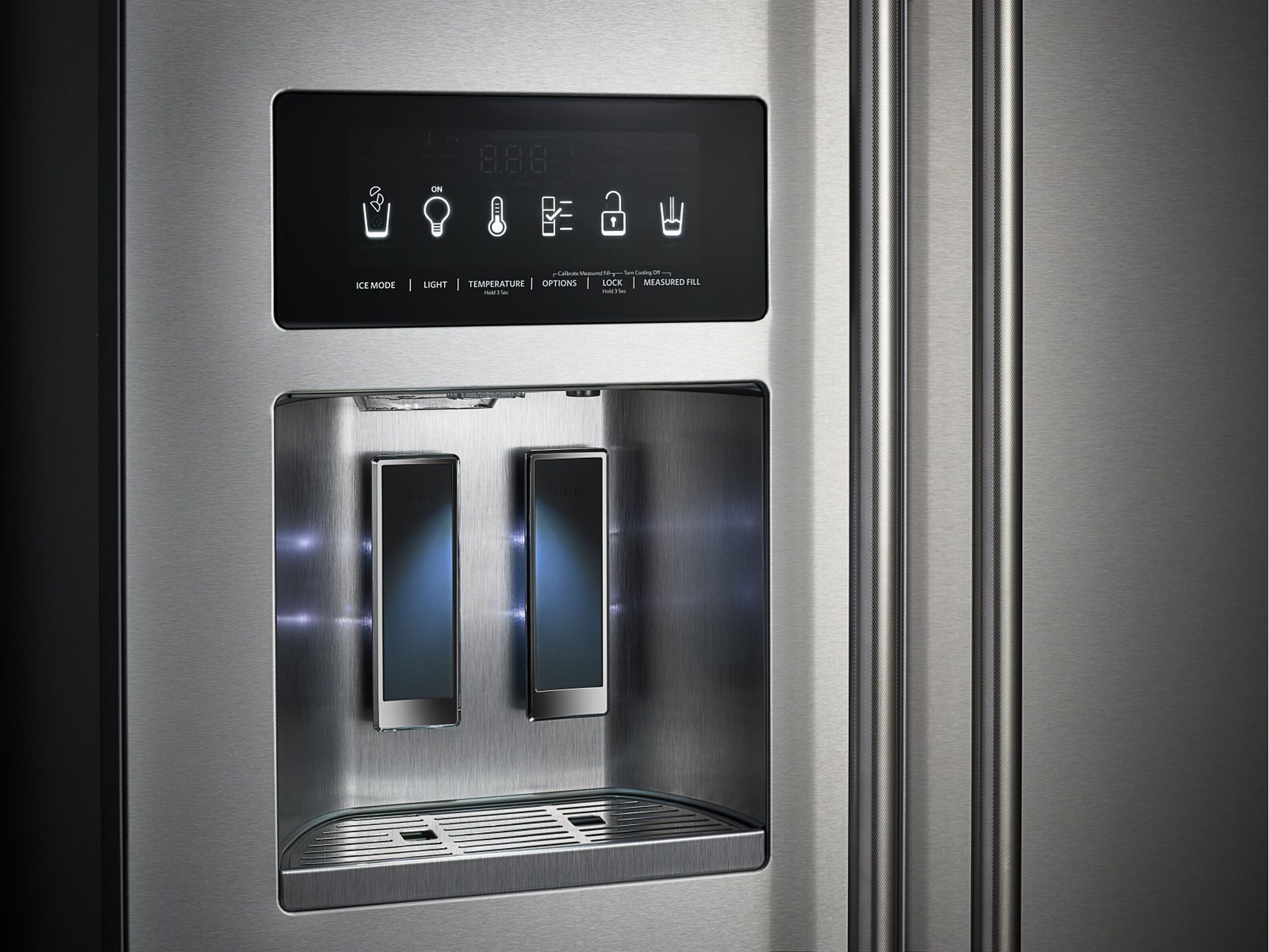 KitchenAid Black Stainless Side-by-Side Refrigerator (24.8 Cu.Ft.) - KRSF705HBS