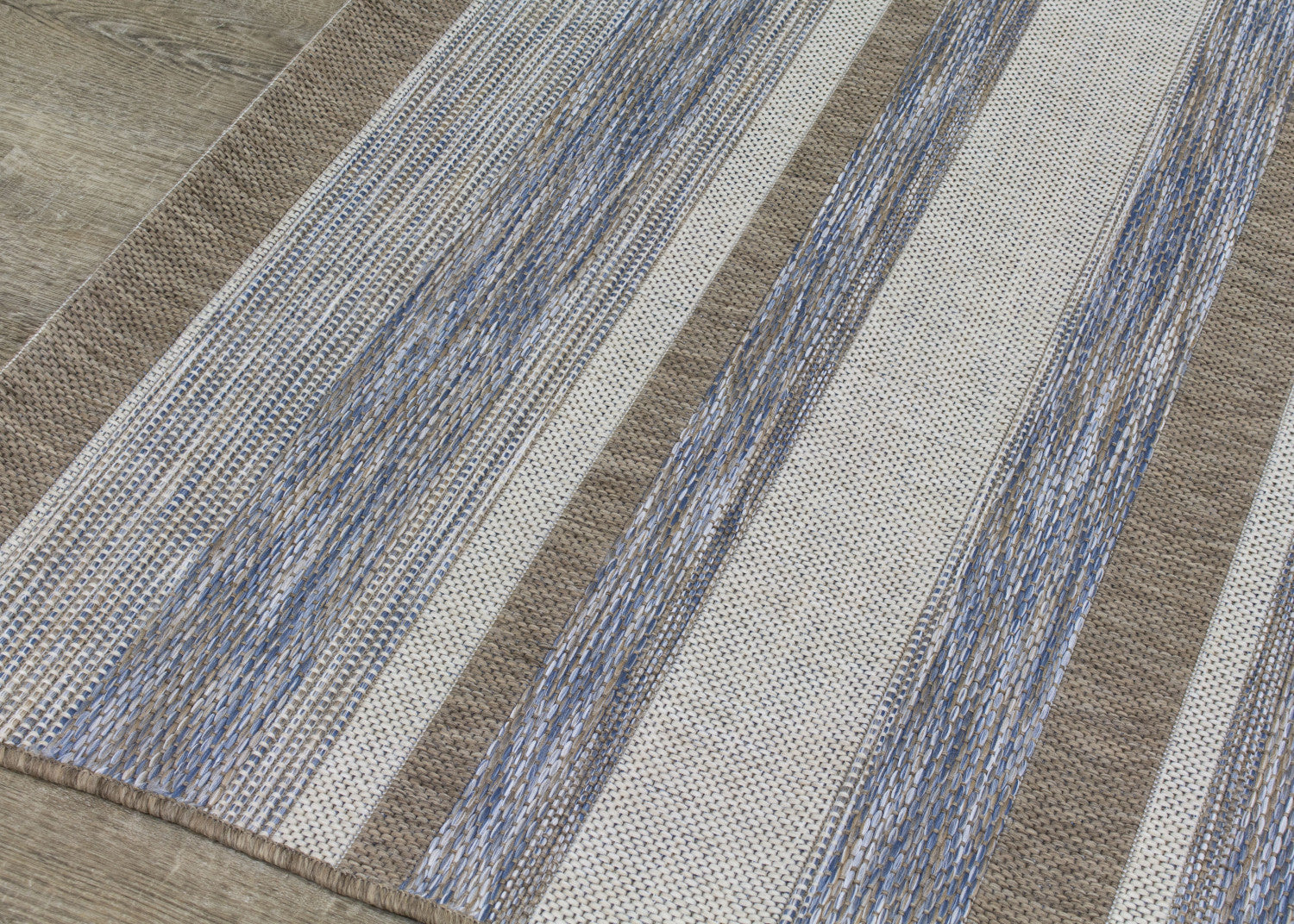 Euclid 3'11" X 5'7" Indoor/Outdoor Banded Rug - Grey Brown Area Rug