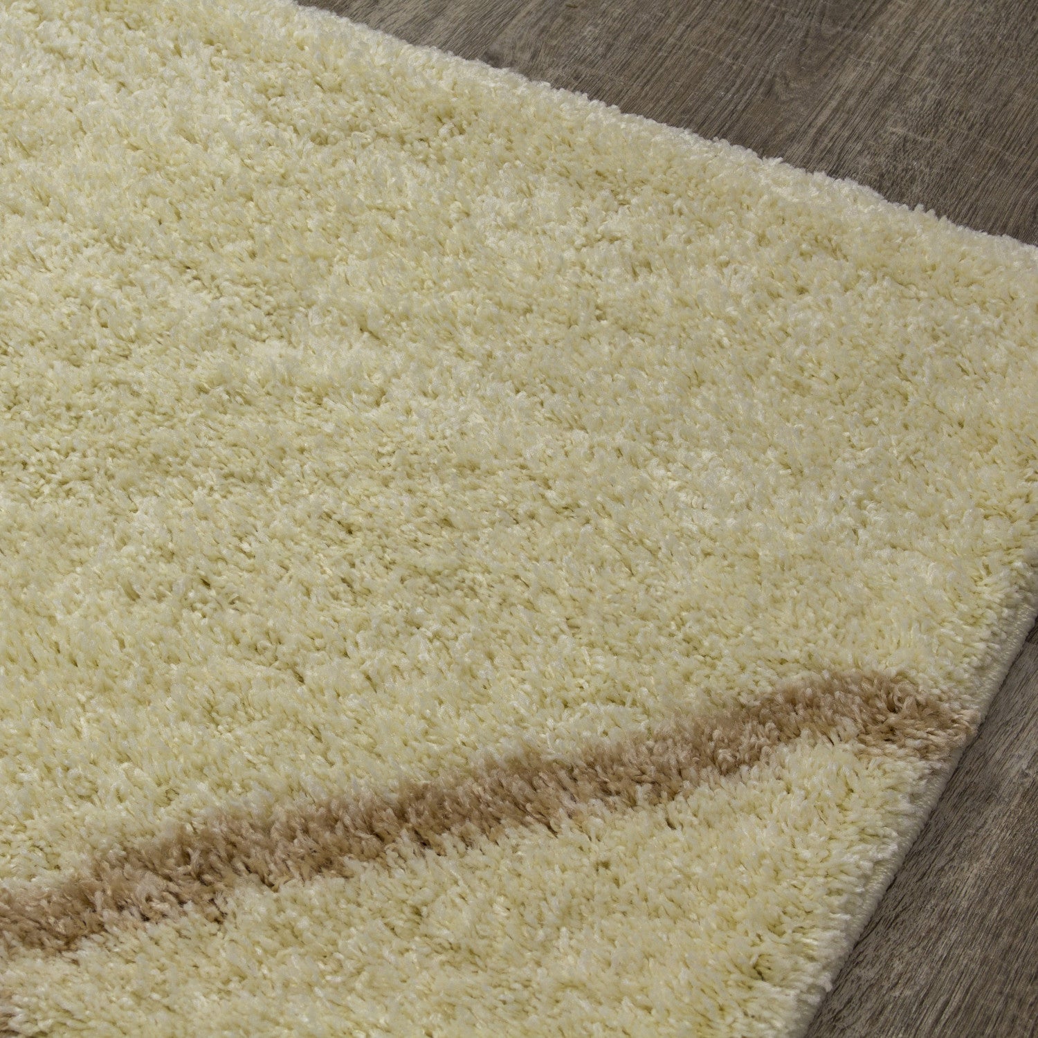 Finesse 7'10" X 10'6" Lines Crossing Shag Rug - Cream Beige Area Rug