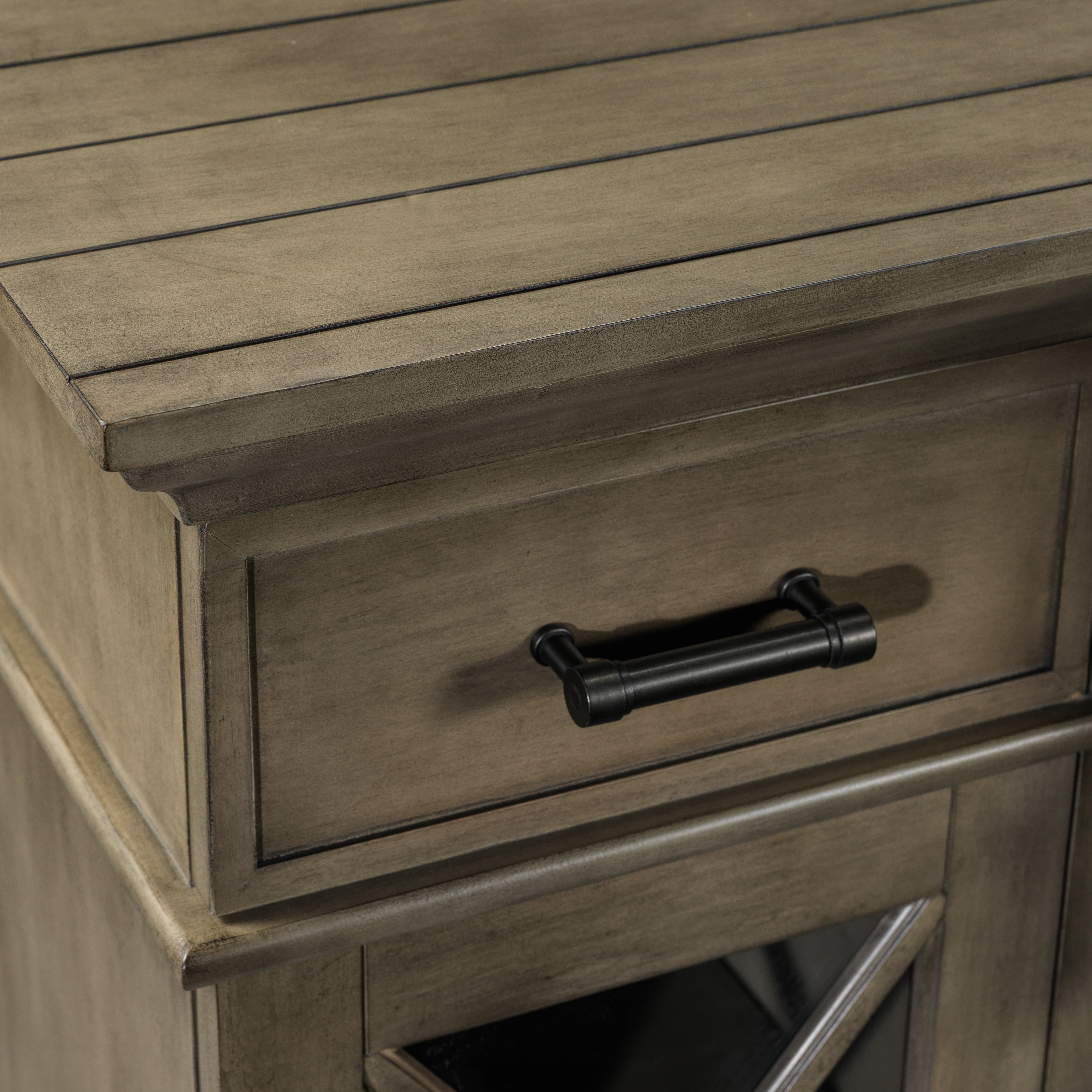 Hamilton 70" Fireplace TV Stand - Weathered Grey