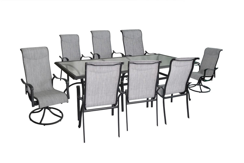 Hanlan 84" Outdoor Dining Table Charcoal/Glass Leons.ca Leon's