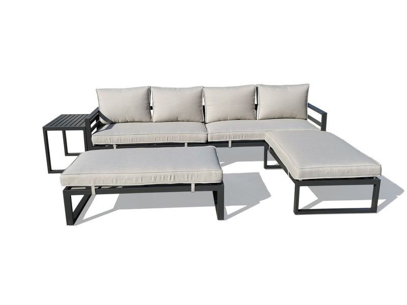Endless Shores 5Piece Modular Outdoor Conversation Set Beige Leons