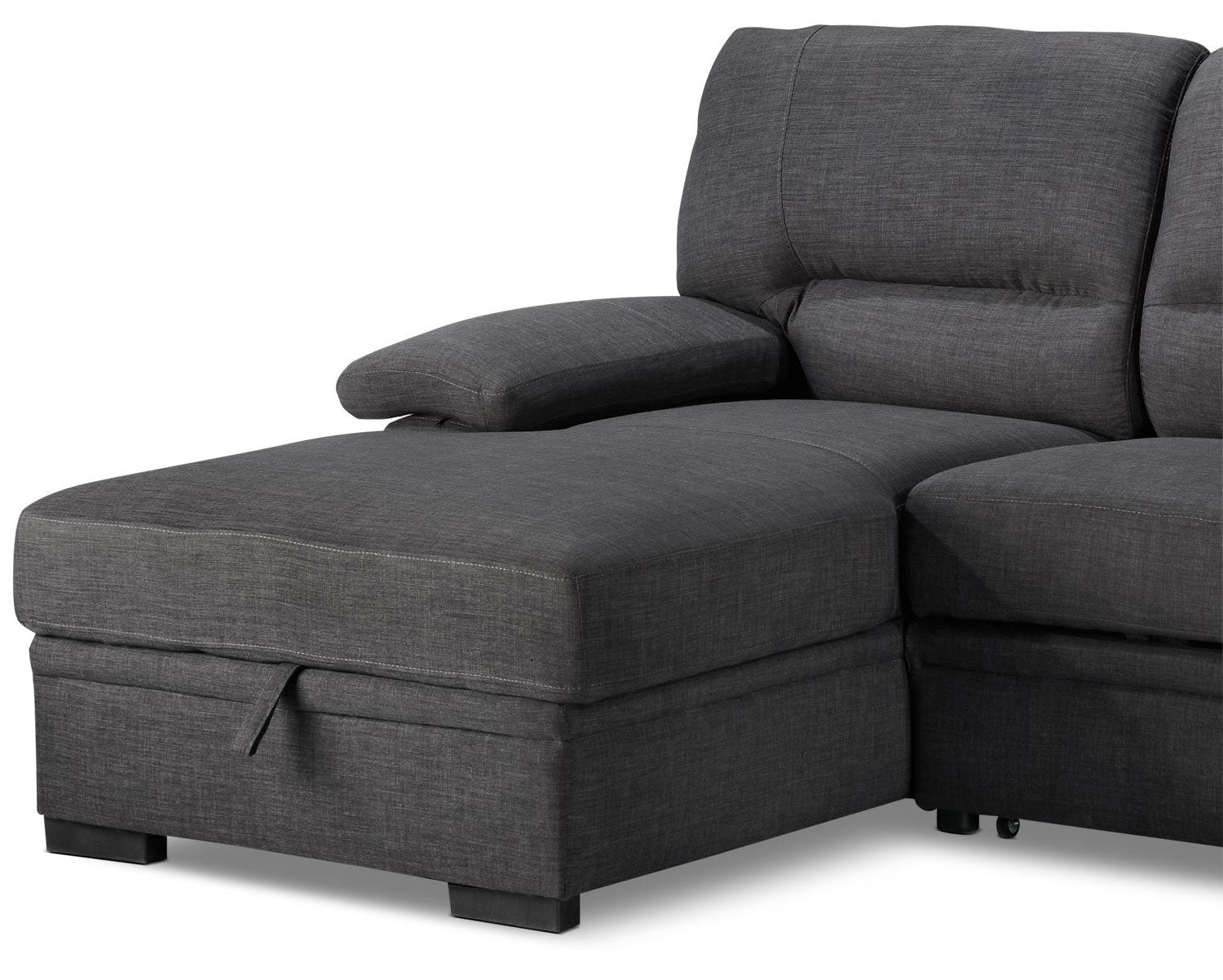 Tessaro Pop-Up Sofa Bed with Left-Facing Chaise - Charcoal
