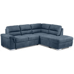 Simone 3-Piece Sectional with Left-Facing Pop-Up Bed - Blue