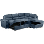 Simone 3-Piece Sectional with Left-Facing Pop-Up Bed - Blue