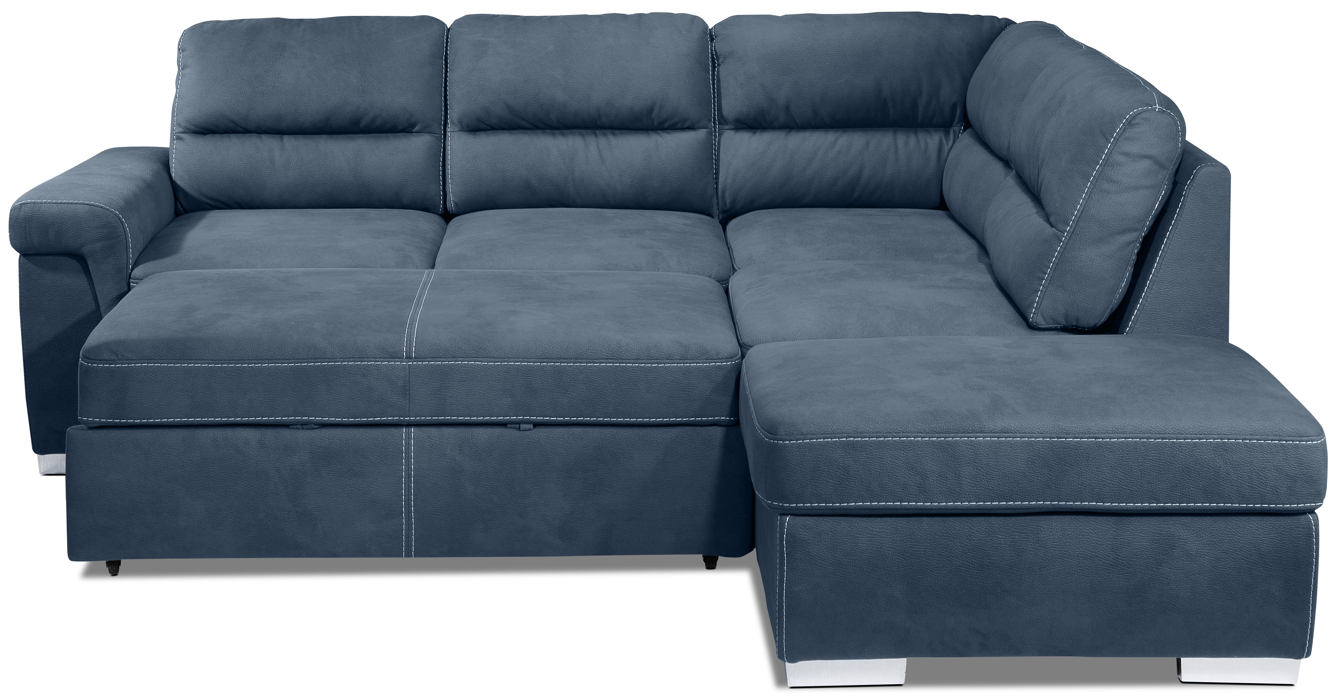 Simone 3-Piece Sectional with Left-Facing Pop-Up Bed - Blue