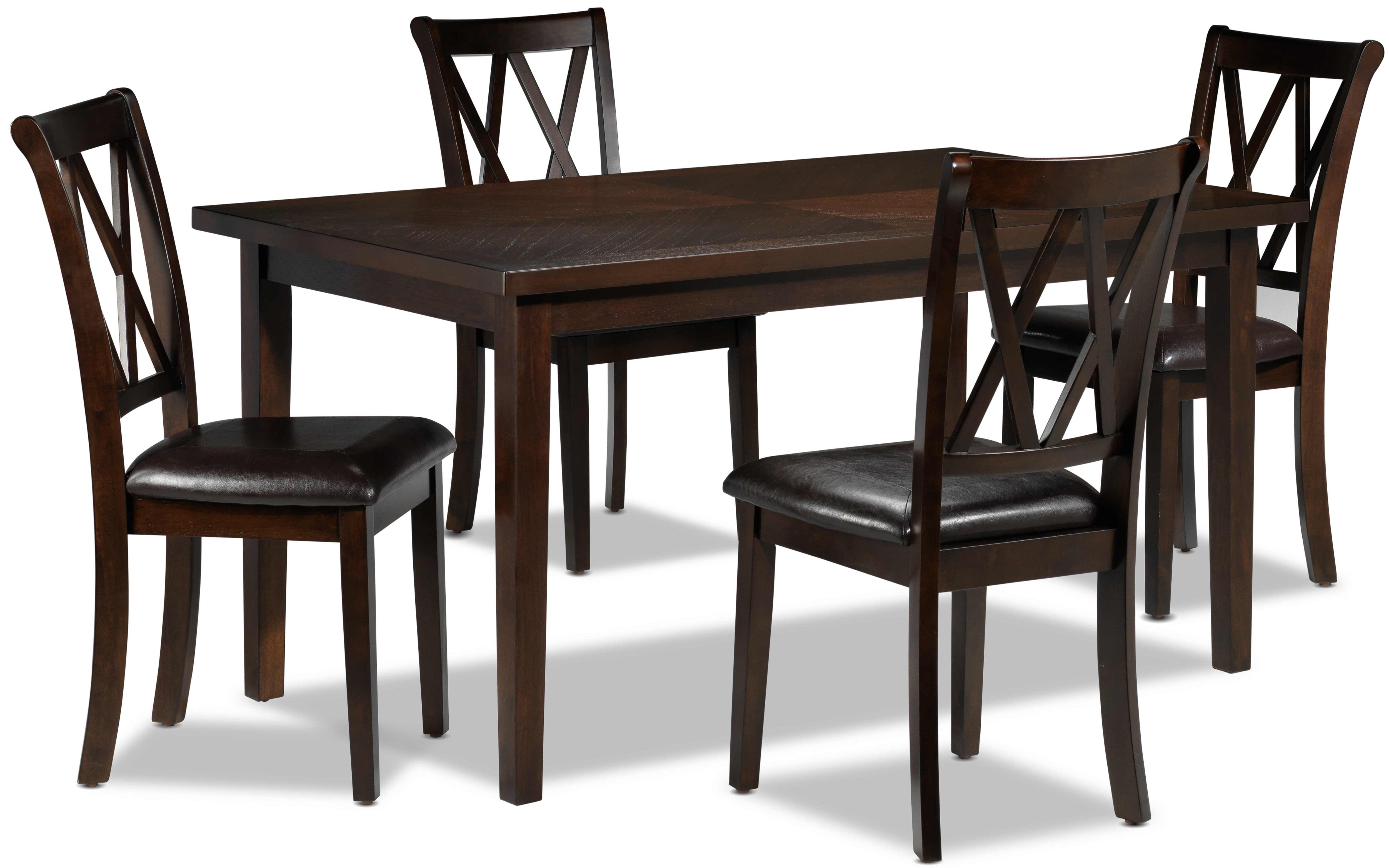 Lauren 5-Piece Dining Set - Dark Brown, Brown