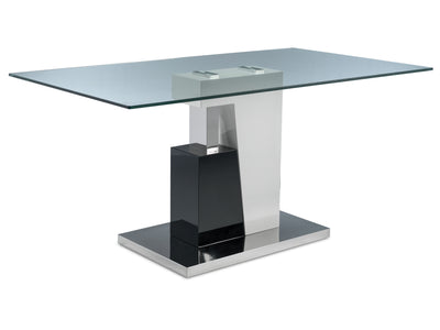Padria Dining Table - Black,White & Stainless Steel
