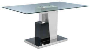 Padria Dining Table - Black,White & Stainless Steel