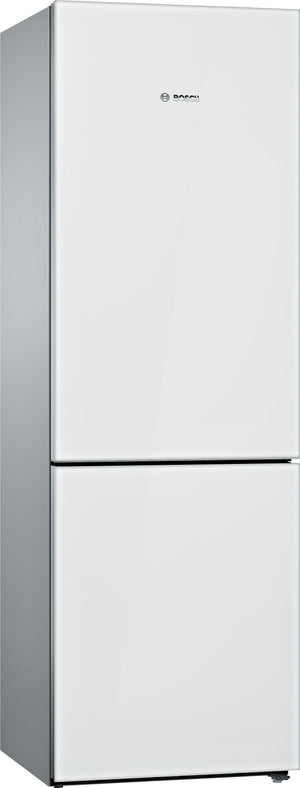 Bosch 800 Series 24" 10 Cu. Ft. White Glass Counter-Depth Bottom-Freezer Refrigerator - B10CB81NVW