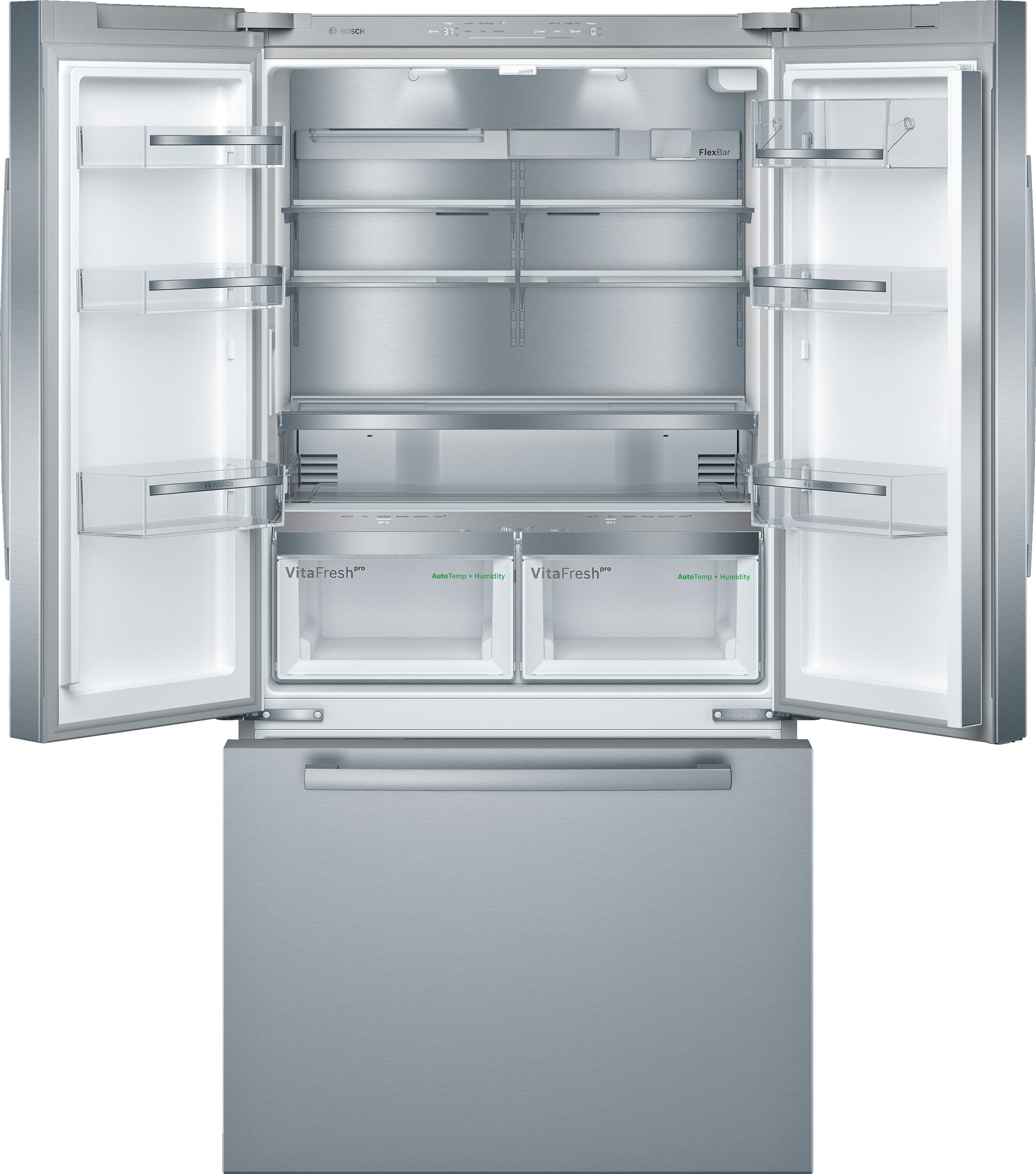 Bosch 800 Series 36" 20.8 Cu. Ft. Stainless Steel Counter-Depth French Door Refrigerator - B36CT80SNS