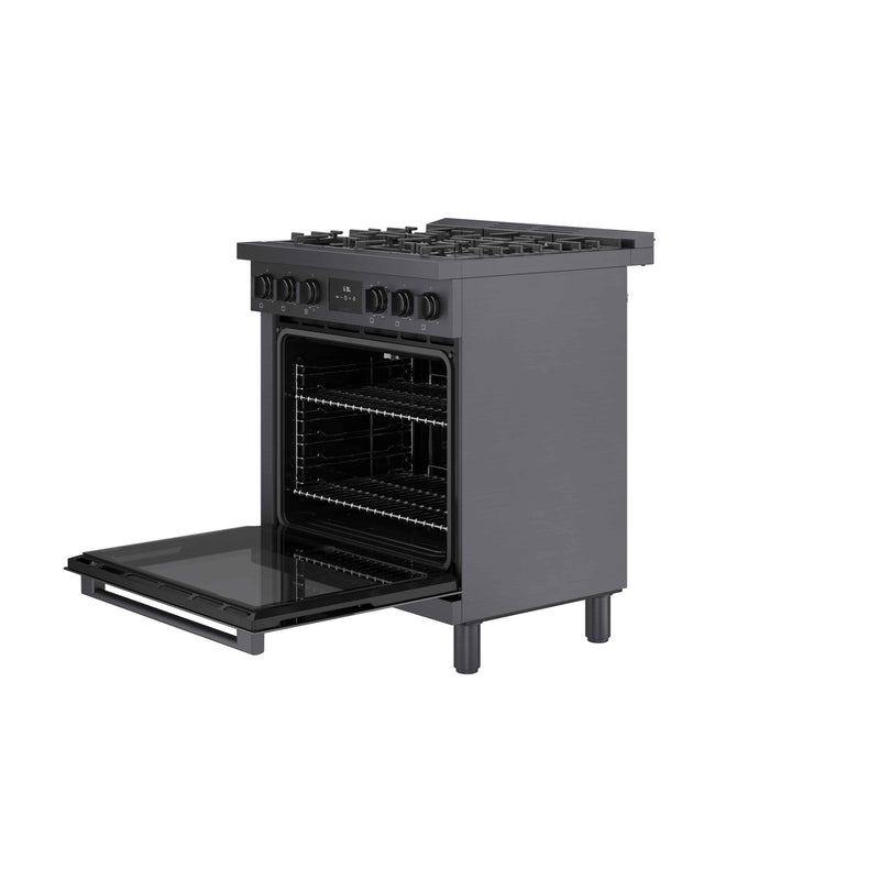 Bosch 30" Industrial Style DuelFuel Range Black Stainless Steel