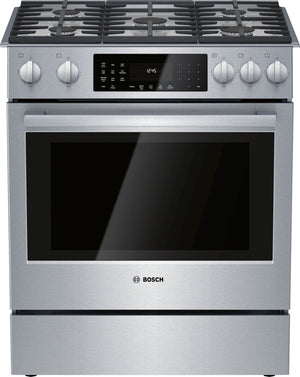 Bosch 30" Stainless Steel Dual Fuel Slide-In Range - HDI8056C