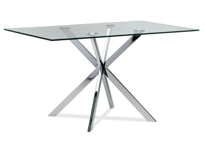 Darron Dining Table - Glass, Chrome