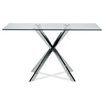 Darron Dining Table - Glass, Chrome