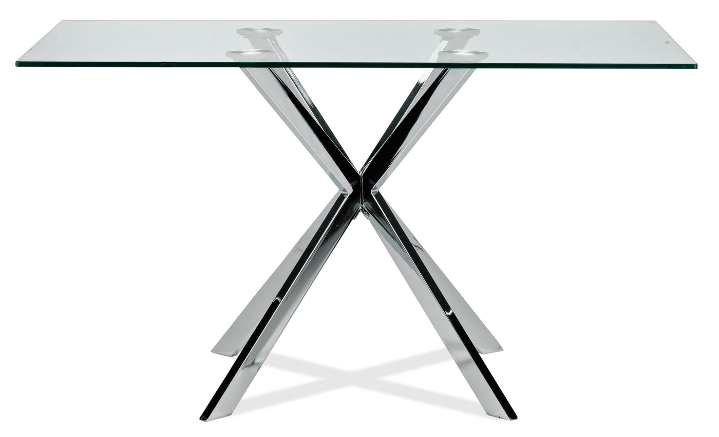Darron Dining Table - Glass, Chrome