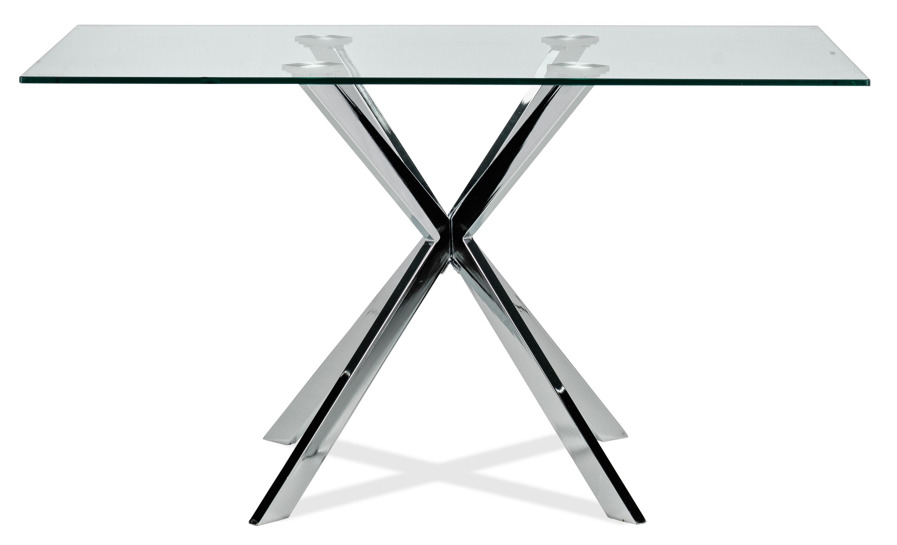 Darron Dining Table - Glass, Chrome