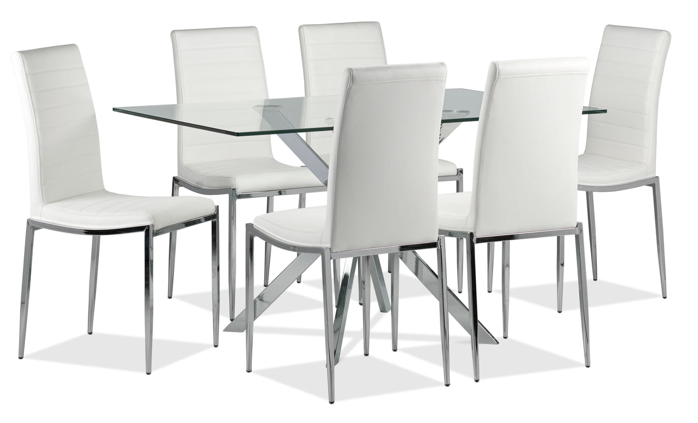 Darron 7-Piece Dining Table Set - White