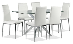 Darron 7-Piece Dining Table Set - White