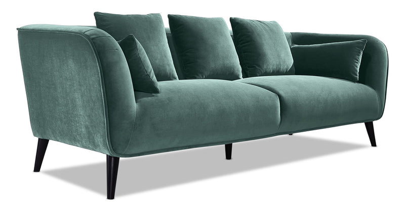 Leons teal outlet sofa