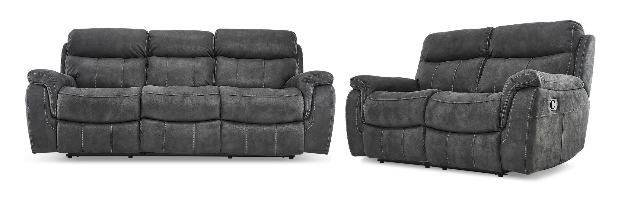 Morrow II Reclining Sofa and Loveseat Set - Grey