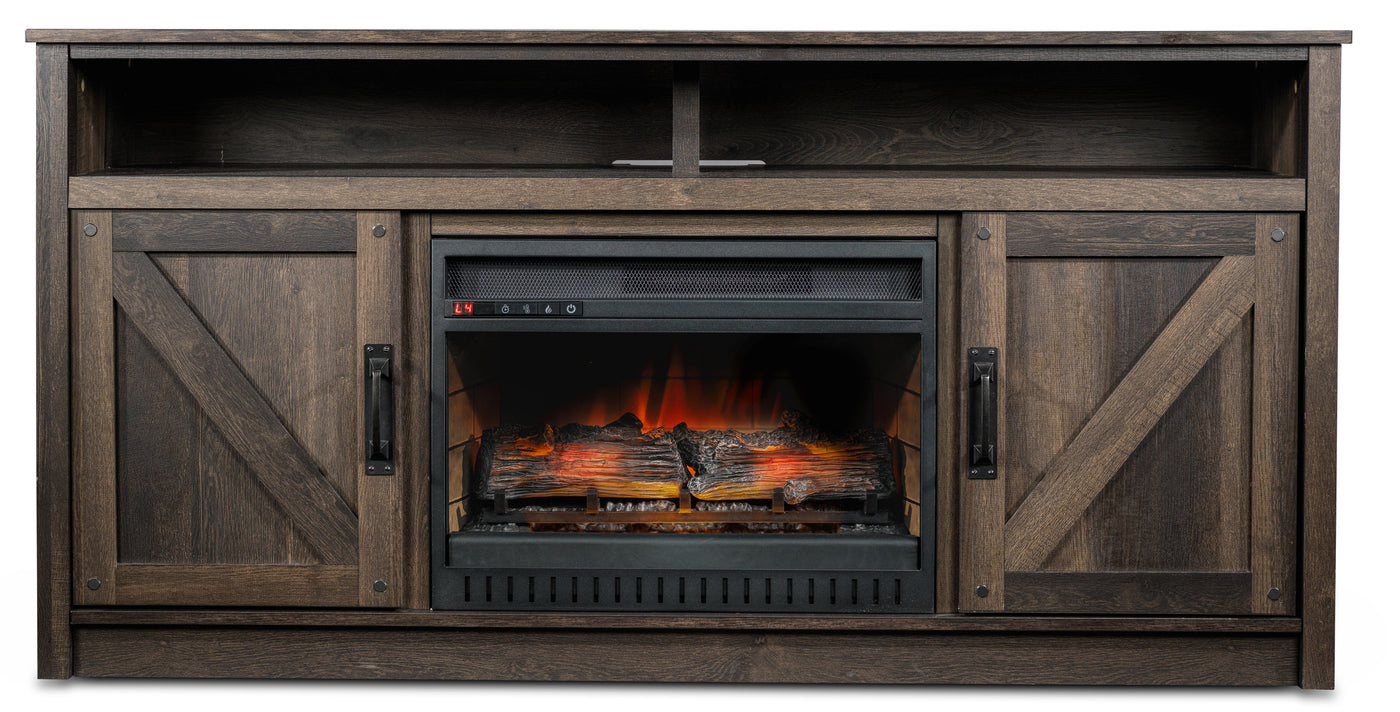 Noah 59.75" Fireplace TV Stand - Aged Oak