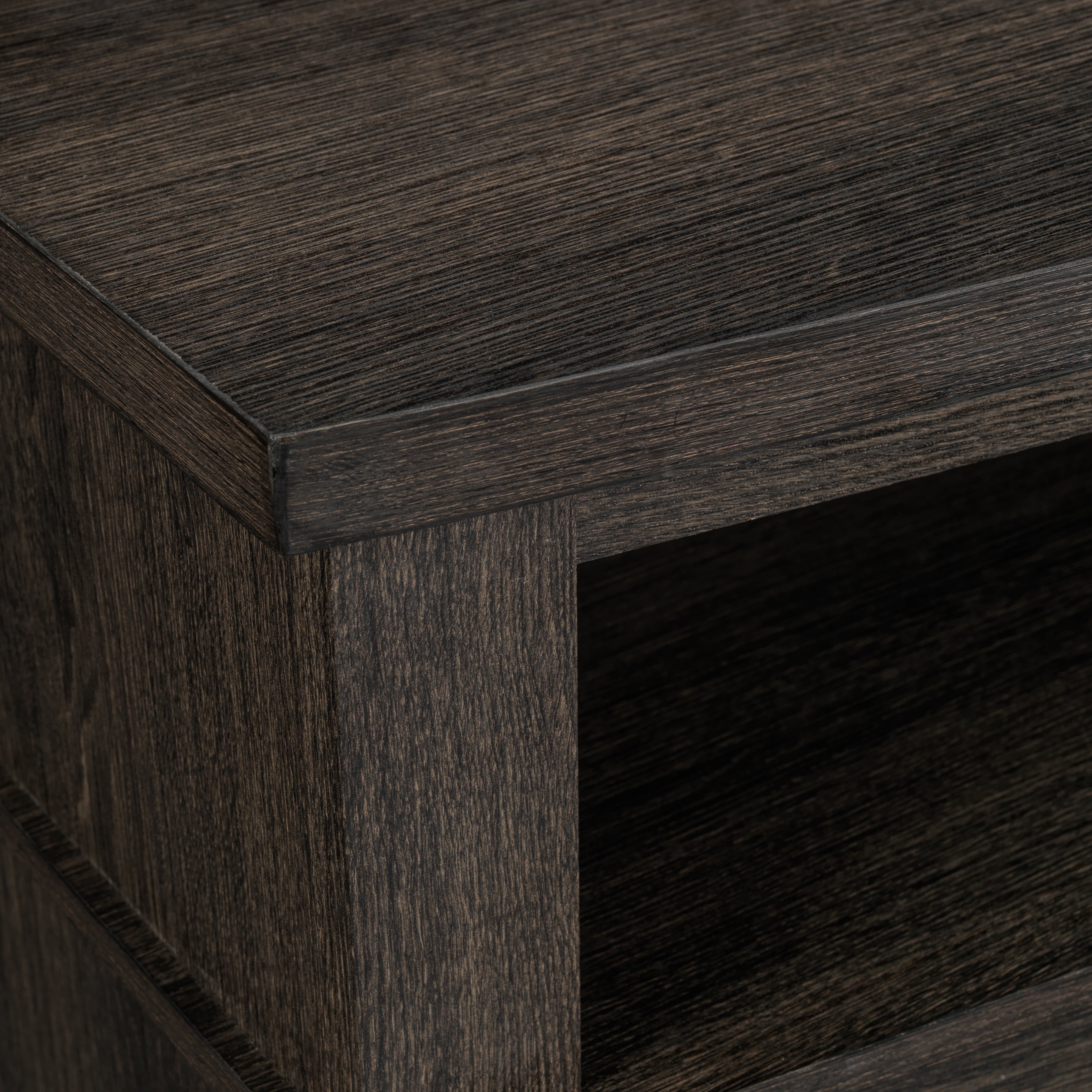 Jacob Fireplace TV Stand - Chocolate Oak