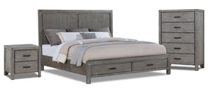 Copeland 5-Piece King Storage Bedroom Package - Wire-Brushed Grey